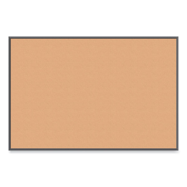 U Brands Cork Bulletin Board with Black Aluminum Frame, 70 x 47, Tan Surface (UBR2882U0001)