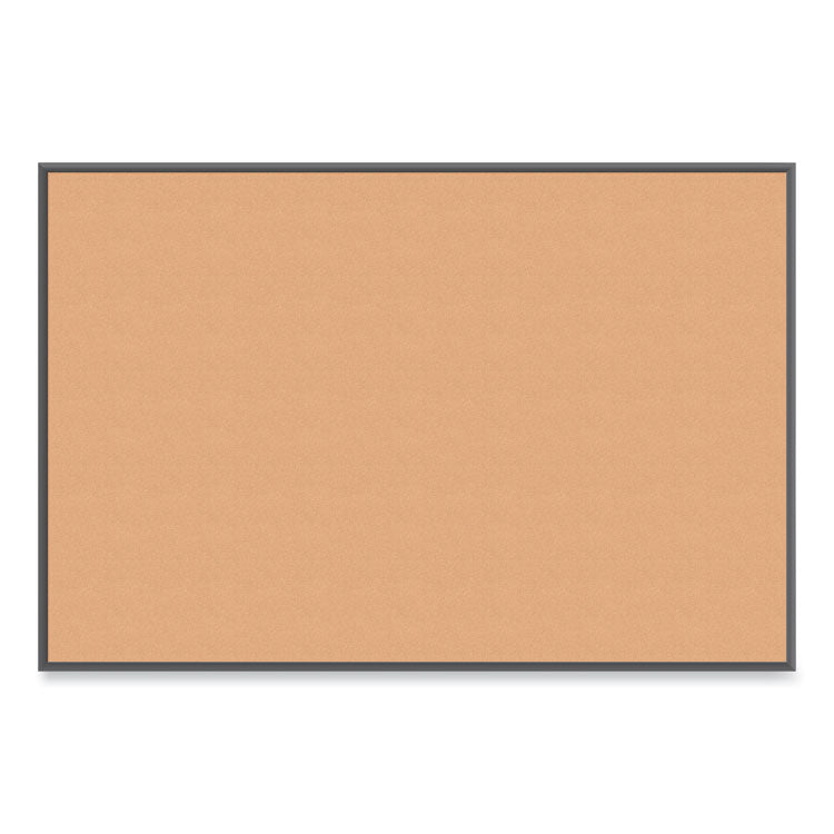 U Brands Cork Bulletin Board with Black Aluminum Frame, 70 x 47, Tan Surface (UBR2882U0001) Each