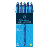 Schneider® Slider Memo XB Ballpoint Pen, Stick, Extra-Bold 1.4 mm, Blue Ink, Blue/Light Blue Barrel, 10/Box (RED150203)