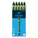 Schneider® Xpress Fineliner Porous Point Pen, Stick, Medium 0.8 mm, Black Ink, Black/Green Barrel, 10/Box (RED190001) Box of 10