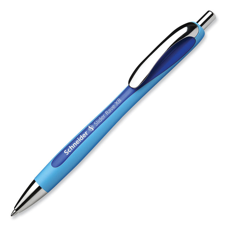 Schneider® Slider Rave XB Ballpoint Pen, Retractable, Extra-Bold 1.4 mm, Blue Ink, Blue/Light Blue Barrel (RED132503)
