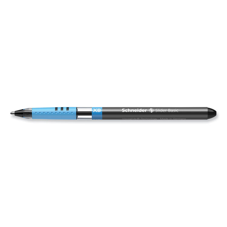 Schneider® Slider Basic Ballpoint Pen, Stick, Extra-Bold 1.4 mm, Black Ink, Black Barrel, 10/Box (RED151201)