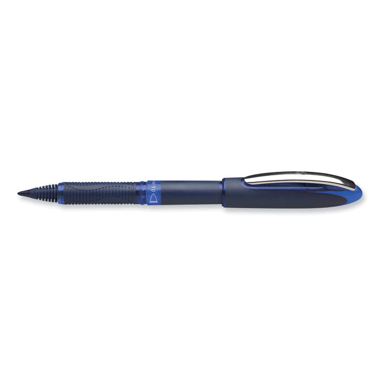Schneider® One Business Roller Ball Pen, Stick, Fine 0.6 mm, Blue Ink, Blue Barrel, 10/Box (RED183003)