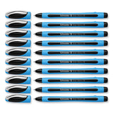 Schneider® Slider Memo XB Ballpoint Pen, Stick, Extra-Bold 1.4 mm, Black Ink, Black/Light Blue Barrel, 10/Box (RED150201)