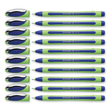 Schneider® Xpress Fineliner Porous Point Pen, Stick, Medium 0.8 mm, Blue Ink, Blue/Green Barrel, 10/Box (RED190003) Box of 10