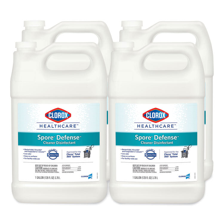 Clorox Healthcare® Spore Defense, Closed System, 1 gal Bottle, 4/Carton (CLO32122)