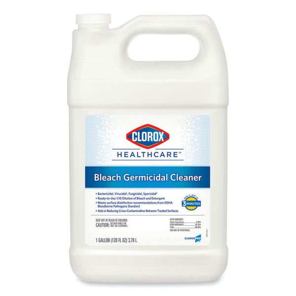 Clorox Healthcare® Bleach Germicidal Cleaner, 128 oz Refill Bottle, 4/Carton (CLO68978)