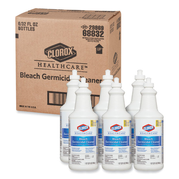 Clorox Healthcare® Bleach Germicidal Cleaner, 32 oz Pull-Top Bottle, 6/Carton (CLO68832)