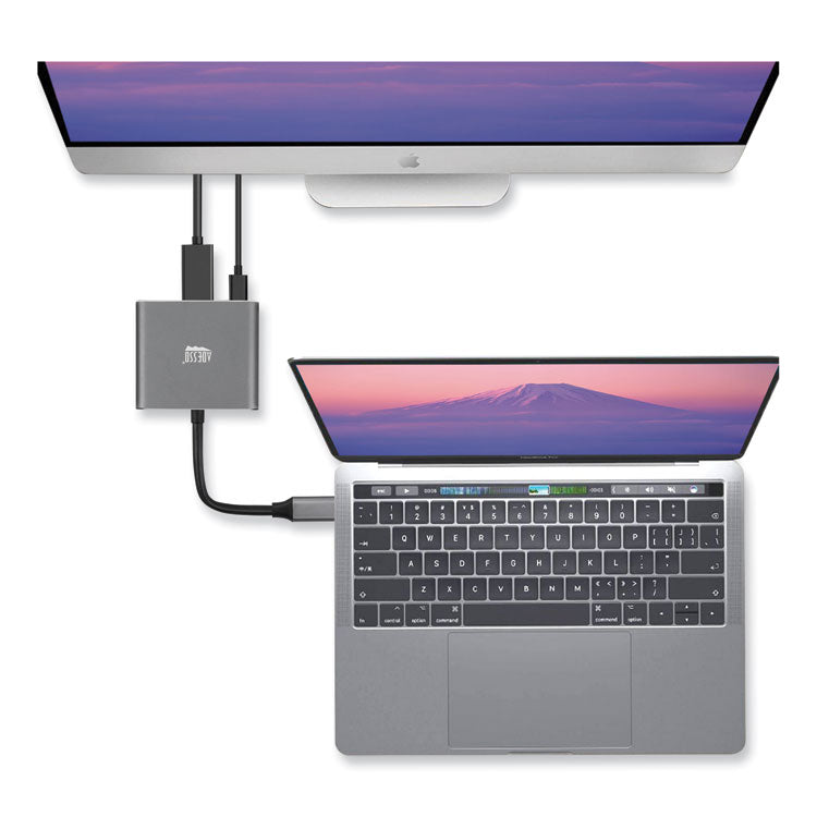 Adesso 3-in-1 USB-C Multi-Port TAA Compliant Docking Station, HDMI, USB-C, USB 3 A+PD, Black/Gray (ADEAUH4010) Each