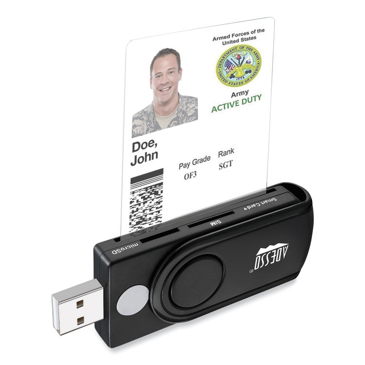 Adesso SCR-200 Smart Card Reader, USB (ADESCR200) Each