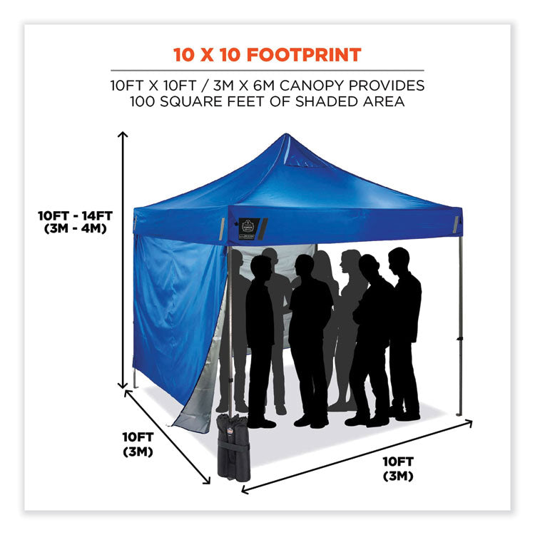 ergodyne® Shax 6051 Heavy-Duty Pop-Up Tent Kit, Single Skin, 10 ft x 10 ft, Polyester/Steel, Blue, Ships in 1-3 Business Days (EGO12952)