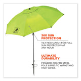 ergodyne® Shax 6100 Lightweight Work Umbrella, 90" Span, 92.4" Long, Lime Canopy, Ships in 1-3 Business Days (EGO12967)