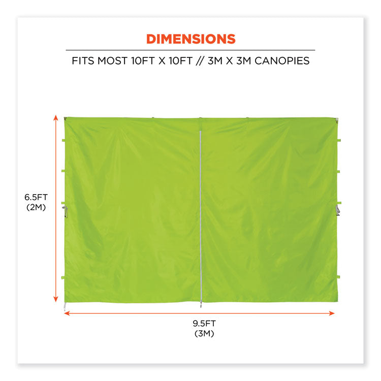 ergodyne® Shax 6096 Pop-Up Tent Sidewall with Zipper, Single Skin, 10 ft x 10 ft, Polyester, Lime, Ships in 1-3 Business Days (EGO12978)