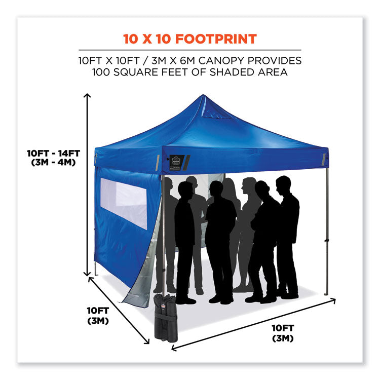 ergodyne® Shax 6052 Heavy-Duty Tent Kit + Mesh Windows, Single Skin, 10 ft x 10 ft, Polyester/Steel, Blue, Ships in 1-3 Business Days (EGO12982)