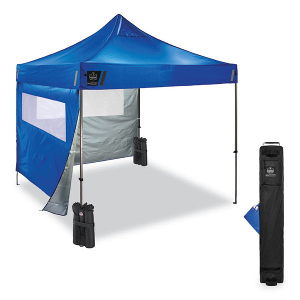 ergodyne® Shax 6052 Heavy-Duty Tent Kit + Mesh Windows, Single Skin, 10 ft x 10 ft, Polyester/Steel, Blue, Ships in 1-3 Business Days (EGO12982)