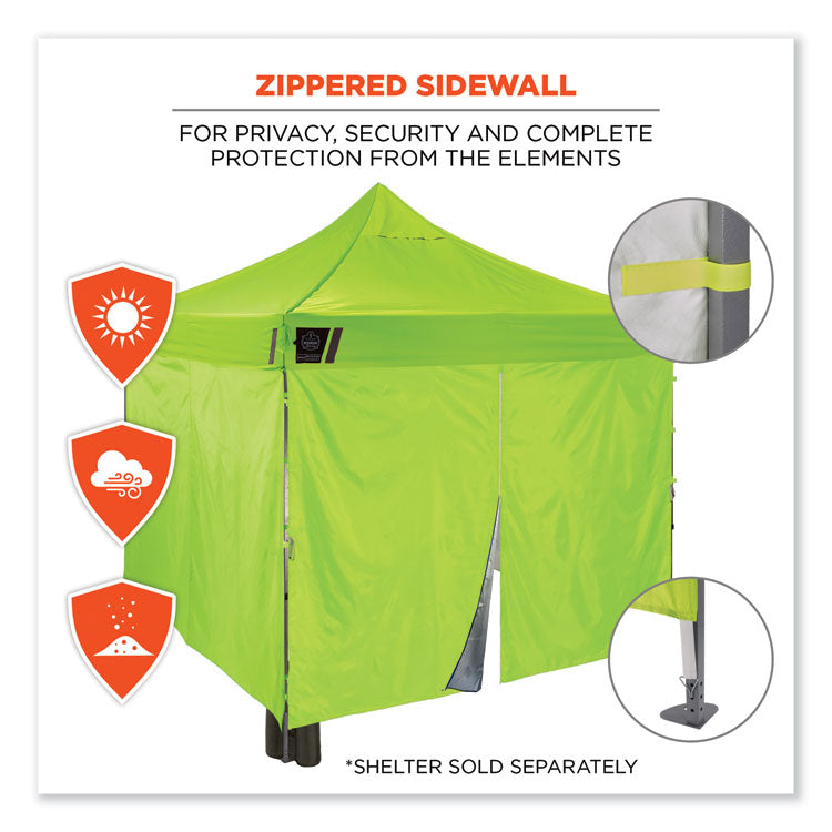 ergodyne® Shax 6054 Pop-Up Tent Sidewall Kit, Single Skin, 10 ft x 10 ft, Polyester, Lime, Ships in 1-3 Business Days (EGO12984)