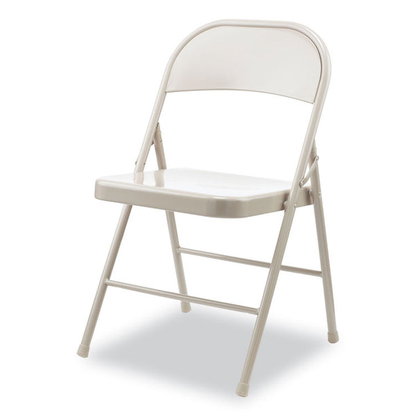 Alera® Armless Steel Folding Chair, Supports Up to 275 lb, Taupe Seat, Taupe Back, Taupe Base, 4/Carton (ALECA944)