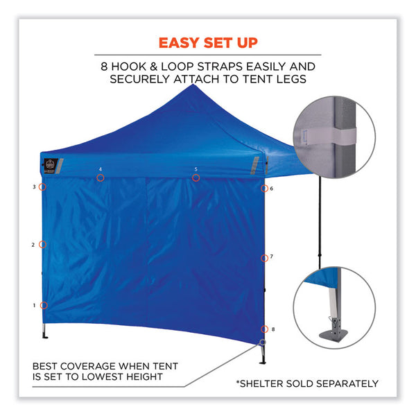 ergodyne® Shax 6098 Pop-Up Tent Sidewall, Single Skin, 10 ft x 10 ft, Polyester, Blue, Ships in 1-3 Business Days (EGO12997)