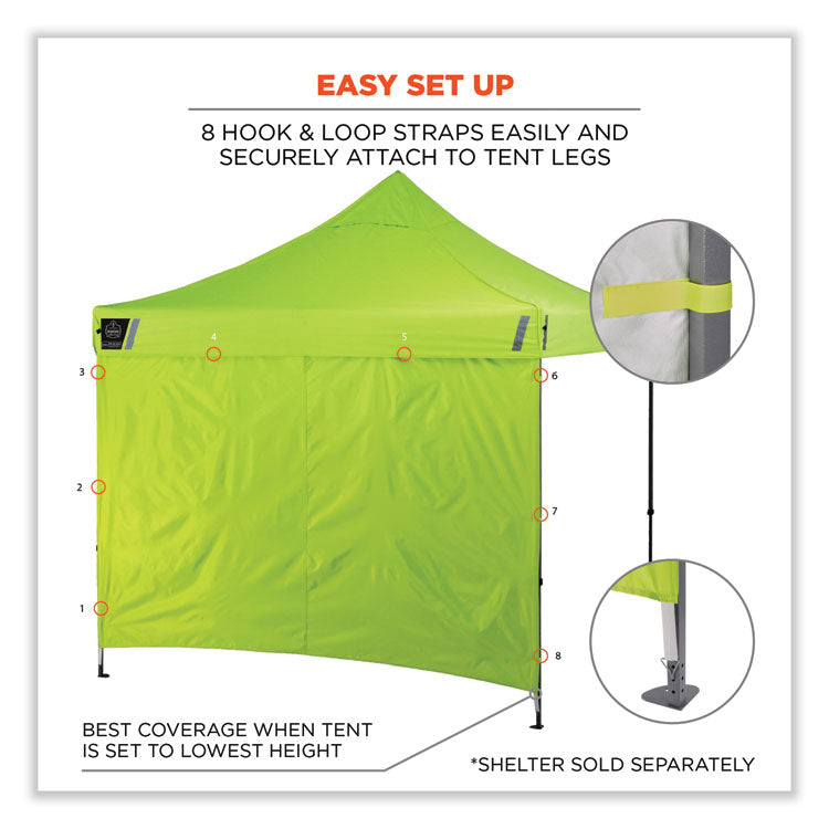 ergodyne® Shax 6098 Pop-Up Tent Sidewall, Single Skin, 10 ft x 10 ft, Polyester, Lime, Ships in 1-3 Business Days (EGO12998)
