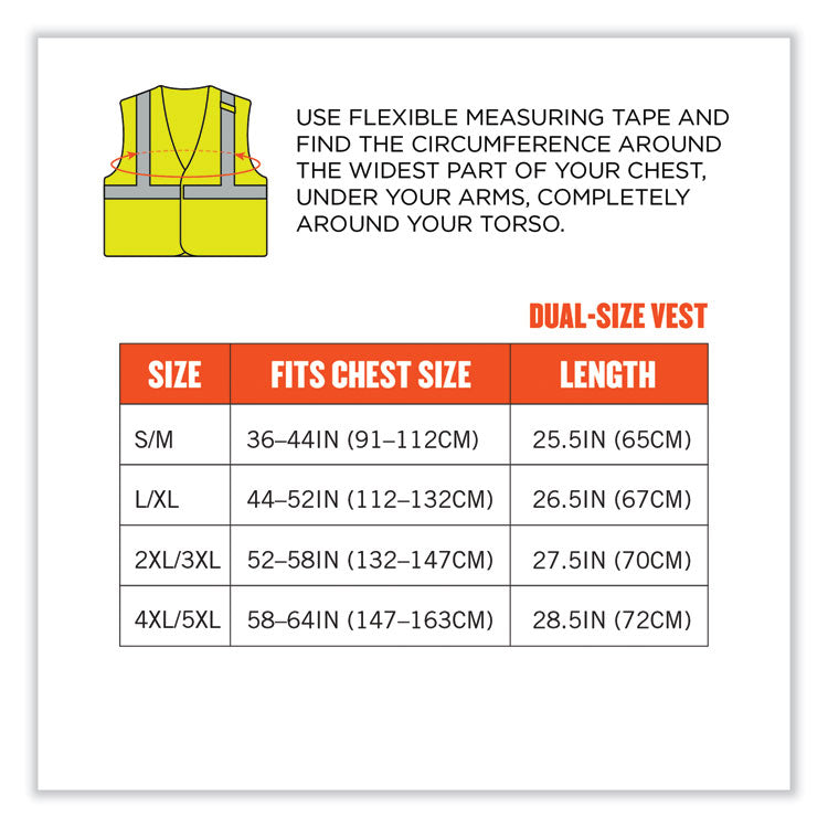 ergodyne® GloWear 8263FRHL Class 2 FR Safety Economy Hook and Loop Vest, Modacrylic Mesh/Cotton, S/M, Lime, Ships in 1-3 Business Days (EGO21863) Each