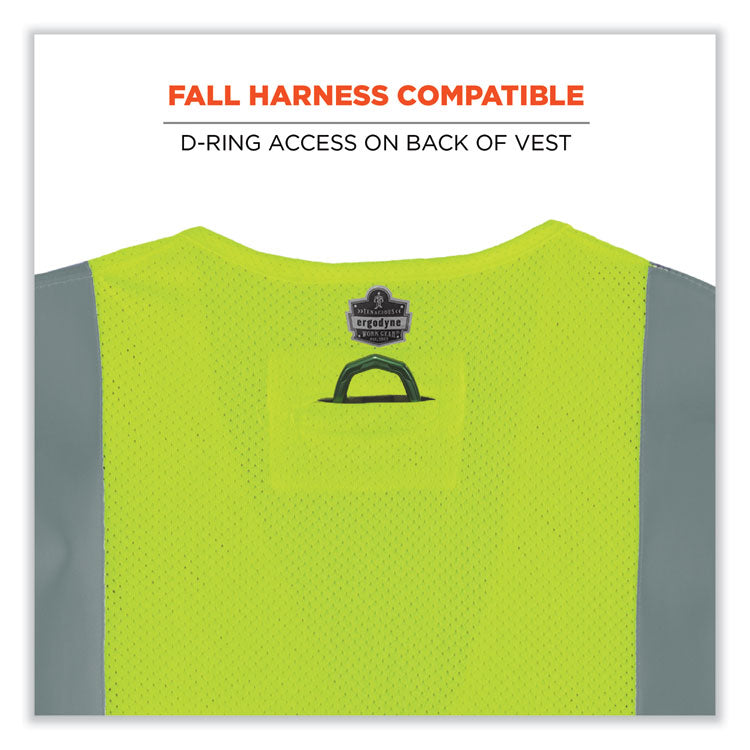 ergodyne® GloWear 8263FRHL Class 2 FR Safety Economy Hook/Loop Vest, Modacrylic Mesh/Cotton, 4XL/5XL, Lime, Ships in 1-3 Business Days (EGO21869) Each
