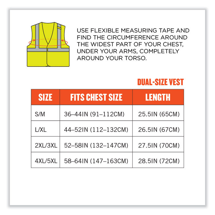 ergodyne® GloWear 8263FRHL Class 2 FR Safety Economy Hook/Loop Vest, Modacrylic Mesh/Cotton, 4XL/5XL, Lime, Ships in 1-3 Business Days (EGO21869) Each