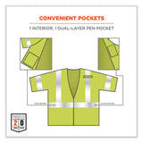 ergodyne® GloWear 8356FRHL Class 3 FR Hook and Loop Safety Vest with Sleeves, Modacrylic, Small/Med, Lime, Ships in 1-3 Business Days (EGO22213) Each