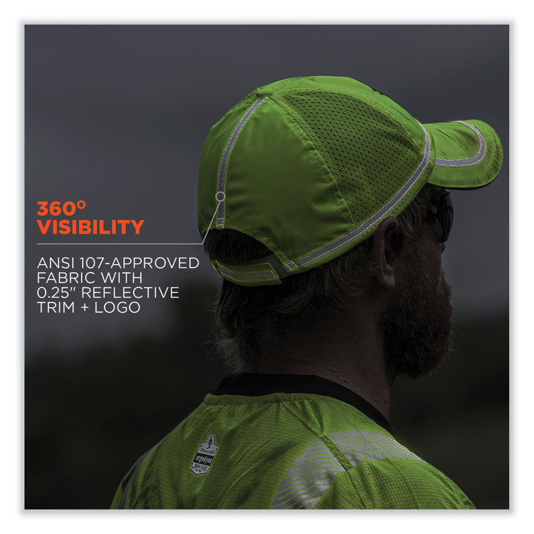 ergodyne® GloWear 8930 Hi-Vis Baseball Cap, Polyester, One Size Fits Most, Lime, Ships in 1-3 Business Days (EGO23239) Each