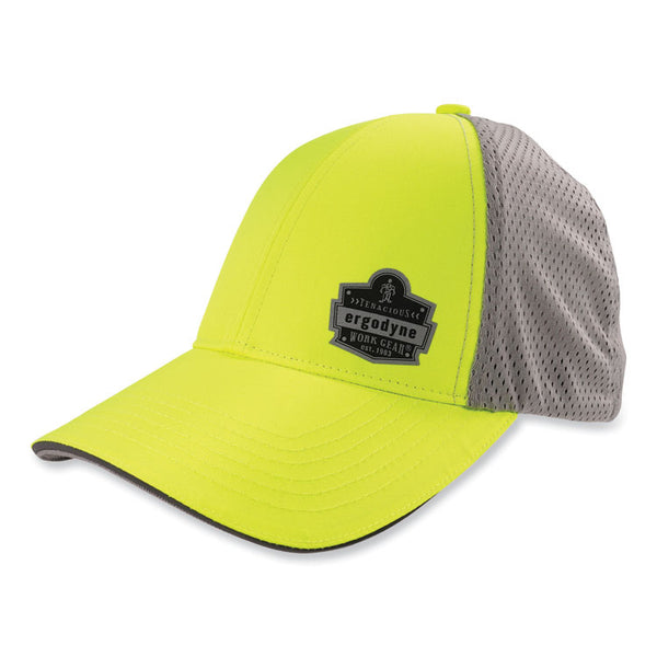 ergodyne® GloWear 8931 Reflective Stretch-Fit Hat, Cotton/Polyester, Ergodyne Logo, Small/Med, Hi-Vis Lime, Ships in 1-3 Business Days (EGO23240) Each
