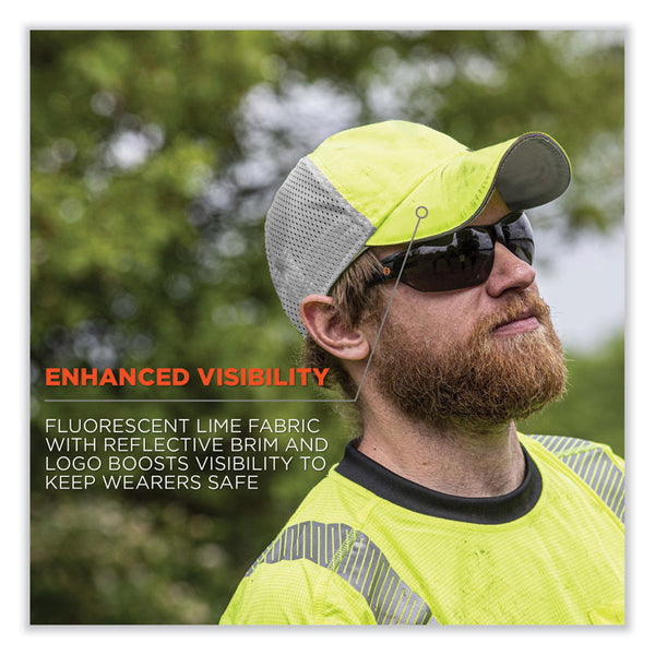ergodyne® GloWear 8931 Reflective Stretch-Fit Hat, Cotton/Polyester, Ergodyne Logo, Large/XL, Hi-Vis Lime, Ships in 1-3 Business Days (EGO23242) Each