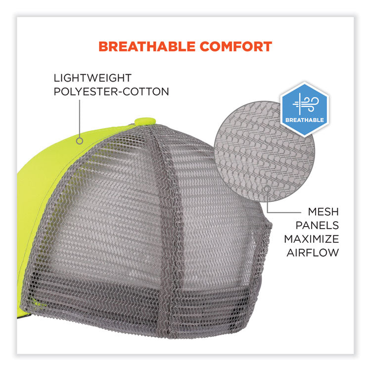 ergodyne® GloWear 8933 Reflective Snapback Hat, Cotton/Polyester, Ergodyne Logo, One Size, Hi-Vis Lime, Ships in 1-3 Business Days (EGO23244) Each