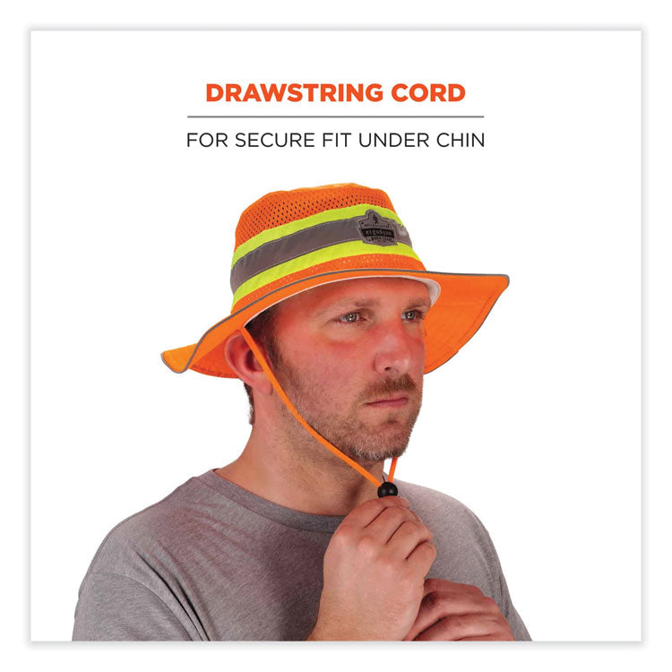 ergodyne® GloWear 8935 Hi-Vis Ranger Sun Hat, Polyester, Small/Medium, Orange, Ships in 1-3 Business Days (EGO23257) Each