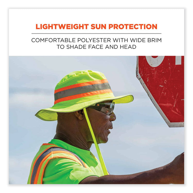 ergodyne® GloWear 8935 Hi-Vis Ranger Sun Hat, Polyester, Small/Medium, Lime, Ships in 1-3 Business Days (EGO23259) Each