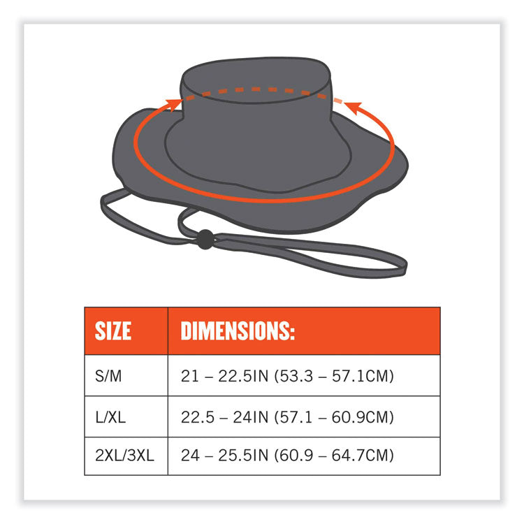 ergodyne® GloWear 8935 Hi-Vis Ranger Sun Hat, Polyester, 2X-Large/3X-Large, Lime, Ships in 1-3 Business Days (EGO23261) Each