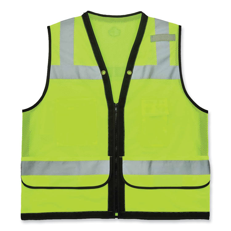 ergodyne® GloWear 8253HDZ Class 2 Heavy-Duty Mesh Surveyors Vest, Polyester, Small/Medium, Lime, Ships in 1-3 Business Days (EGO23323) Each