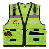 ergodyne® GloWear 8253HDZ Class 2 Heavy-Duty Mesh Surveyors Vest, Polyester, Large/X-Large, Lime, Ships in 1-3 Business Days (EGO23325) Each