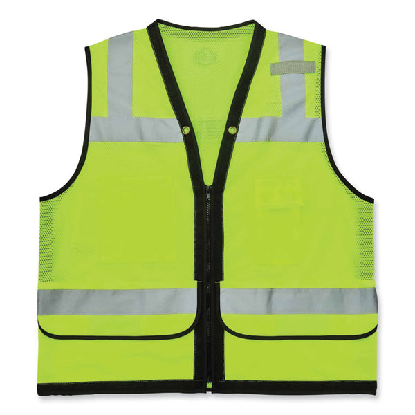 ergodyne® GloWear 8253HDZ Class 2 Heavy-Duty Mesh Surveyors Vest, Polyester, 4X-Large/5X-Large, Lime, Ships in 1-3 Business Days (EGO23329) Each