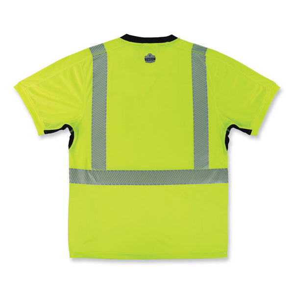 ergodyne® GloWear 8283BK Class 2 Lightweight Performance Hi-Vis T-Shirt, Polyester, 4X-Large, Lime, Ships in 1-3 Business Days (EGO23508) Each