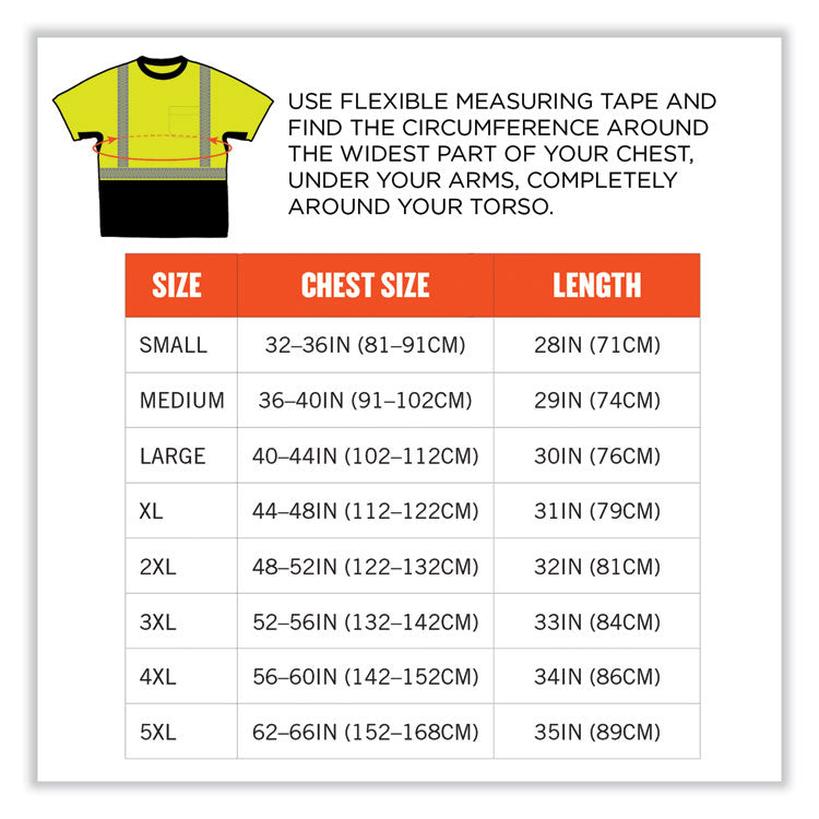 ergodyne® GloWear 8283BK Class 2 Lightweight Performance Hi-Vis T-Shirt, Polyester, 4X-Large, Lime, Ships in 1-3 Business Days (EGO23508) Each