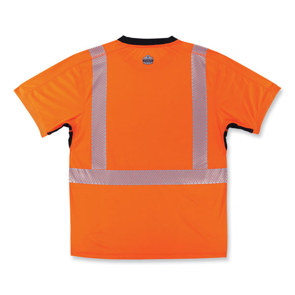 ergodyne® GloWear 8283BK Class 2 Lightweight Performance Hi-Vis T-Shirt, Polyester, 3X-Large, Orange, Ships in 1-3 Business Days (EGO23517) Each