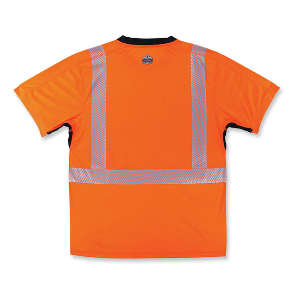 ergodyne® GloWear 8283BK Class 2 Lightweight Performance Hi-Vis T-Shirt, Polyester, 4X-Large, Orange, Ships in 1-3 Business Days (EGO23518) Each