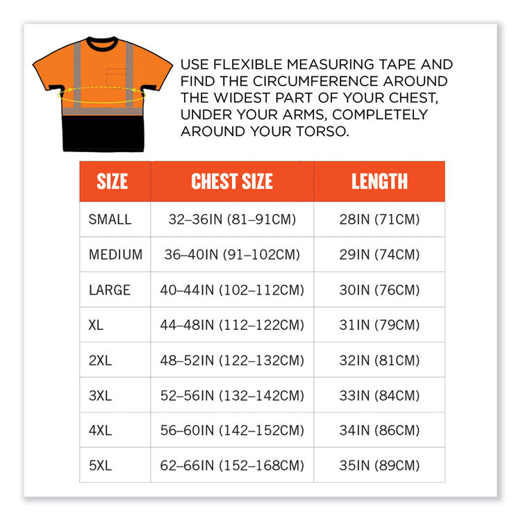 ergodyne® GloWear 8283BK Class 2 Lightweight Performance Hi-Vis T-Shirt, Polyester, 4X-Large, Orange, Ships in 1-3 Business Days (EGO23518) Each