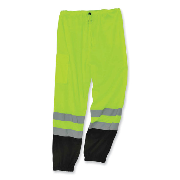 ergodyne® GloWear 8910BK Class E Hi-Vis Pants with Black Bottom, Polyester, Small/Medium, Lime, Ships in 1-3 Business Days (EGO23953) Each