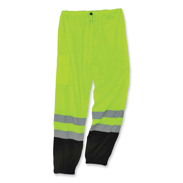 ergodyne® GloWear 8910BK Class E Hi-Vis Pants with Black Bottom, Polyester, 4X-Large/5X-Large, Lime, Ships in 1-3 Business Days (EGO23959) Each