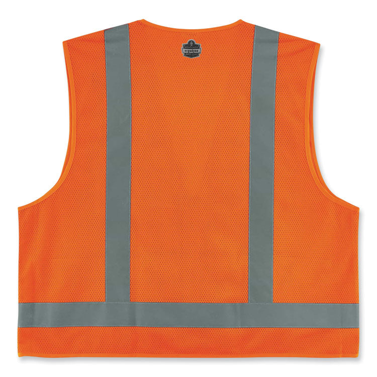 ergodyne® GloWear 8249Z Class 2 Economy Surveyors Zipper Vest, Polyester, Small/Medium, Orange, Ships in 1-3 Business Days (EGO24013) Each