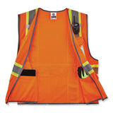 ergodyne® GloWear 8246Z Class 2 Two-Tone Mesh Reflective Binding Zipper Vest, Polyester, Small/Med, Orange, Ships in 1-3 Business Days (EGO24133) Each