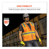 ergodyne® GloWear 8246Z Class 2 Two-Tone Mesh Reflective Binding Zipper Vest, Polyester, Small/Med, Orange, Ships in 1-3 Business Days (EGO24133) Each