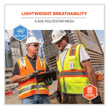 ergodyne® GloWear 8246Z Class 2 Two-Tone Mesh Reflective Binding Zipper Vest, Polyester, Small/Med, Orange, Ships in 1-3 Business Days (EGO24133) Each