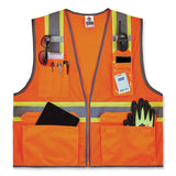 ergodyne® GloWear 8246Z Class 2 Two-Tone Mesh Reflective Binding Zipper Vest, Polyester, Small/Med, Orange, Ships in 1-3 Business Days (EGO24133) Each