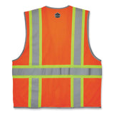 ergodyne® GloWear 8246Z Class 2 Two-Tone Mesh Reflective Binding Zipper Vest, Polyester, 4XL/5XL, Orange, Ships in 1-3 Business Days (EGO24139) Each